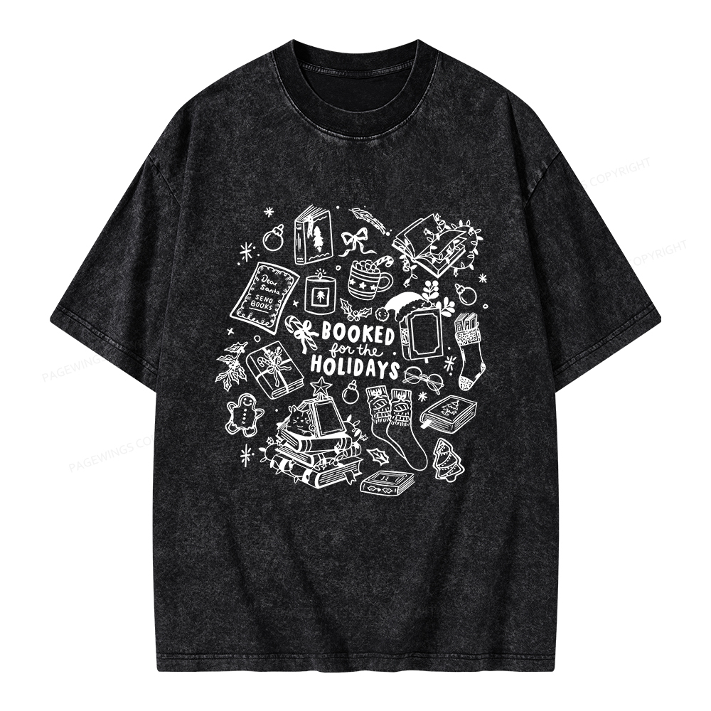Pagewings Booked For The Holidays Unisex Washed T-shirt