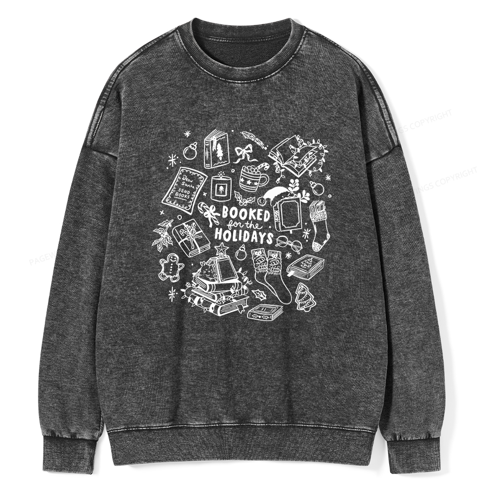 Pagewings Booked For The Holidays Unisex Washed Sweatshirt