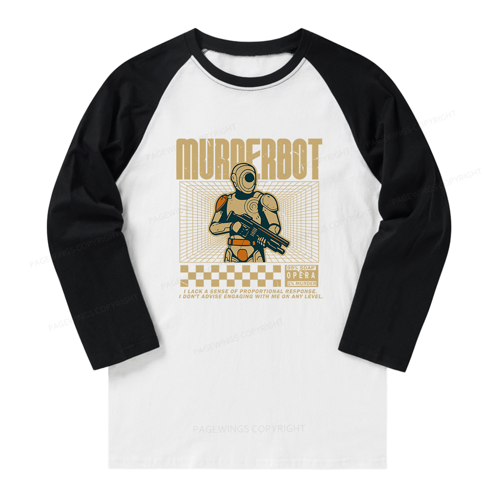 Pagewings Murderbot Long Sleeve Raglan T-shirt