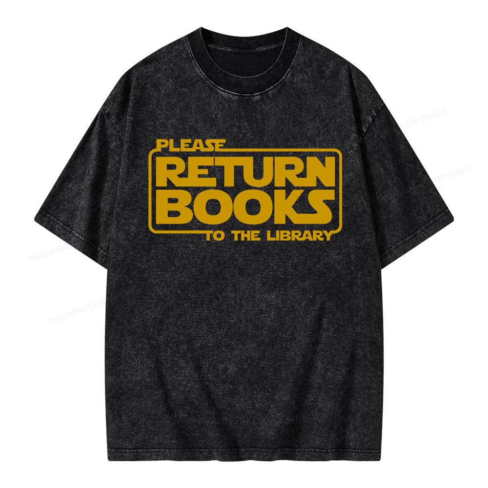 Pagewings Please Return Books To The Library Unisex Washed T-shirt