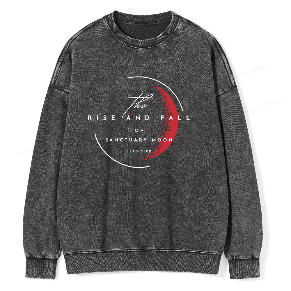 Pagewings The Rise and Fall of Sanctuary Moon Unisex Washed Sweatshirt