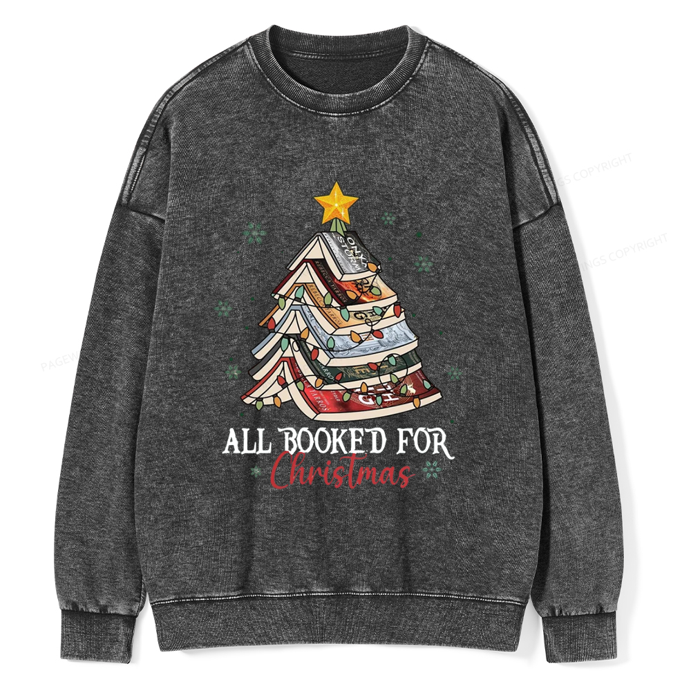 Pagewings Fourth Wing Christmas Tree Unisex Washed Sweatshirt