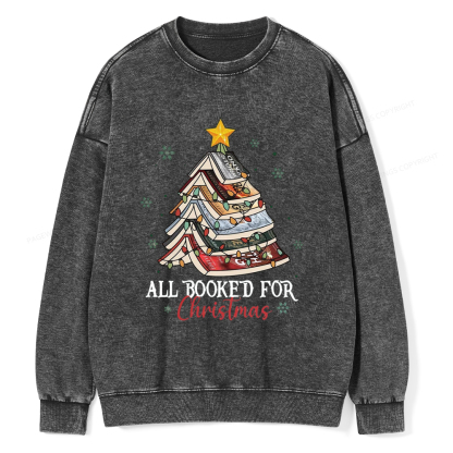 Pagewings Fourth Wing Christmas Tree Unisex Washed Sweatshirt