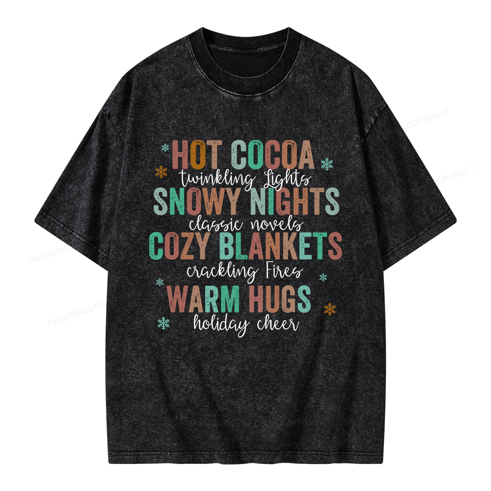 Pagewings Cozy Season Classic Novels Unisex Washed T-shirt