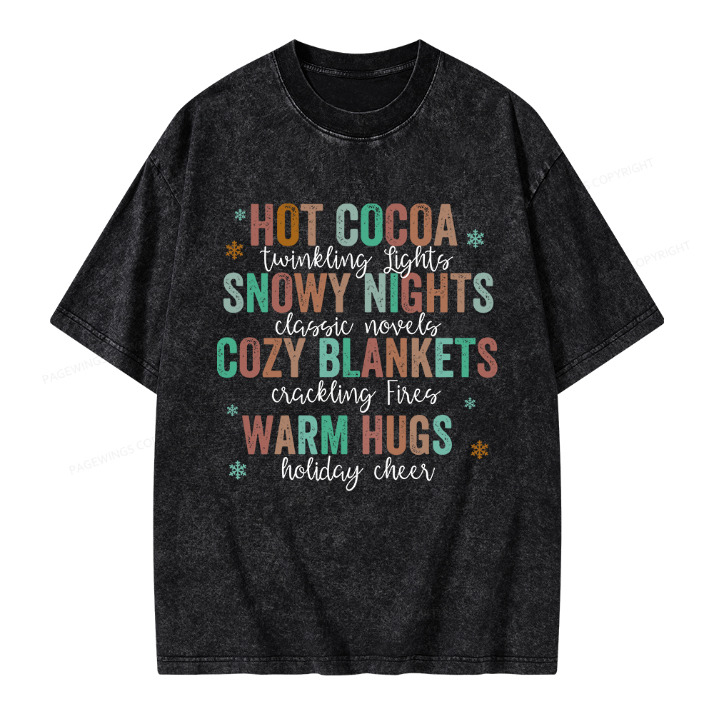 Pagewings Cozy Season Classic Novels Unisex Washed T-shirt