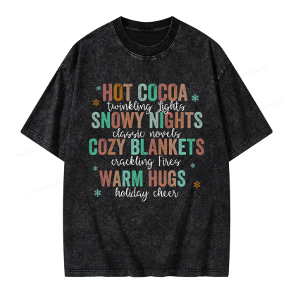 Pagewings Cozy Season Classic Novels Unisex Washed T-shirt