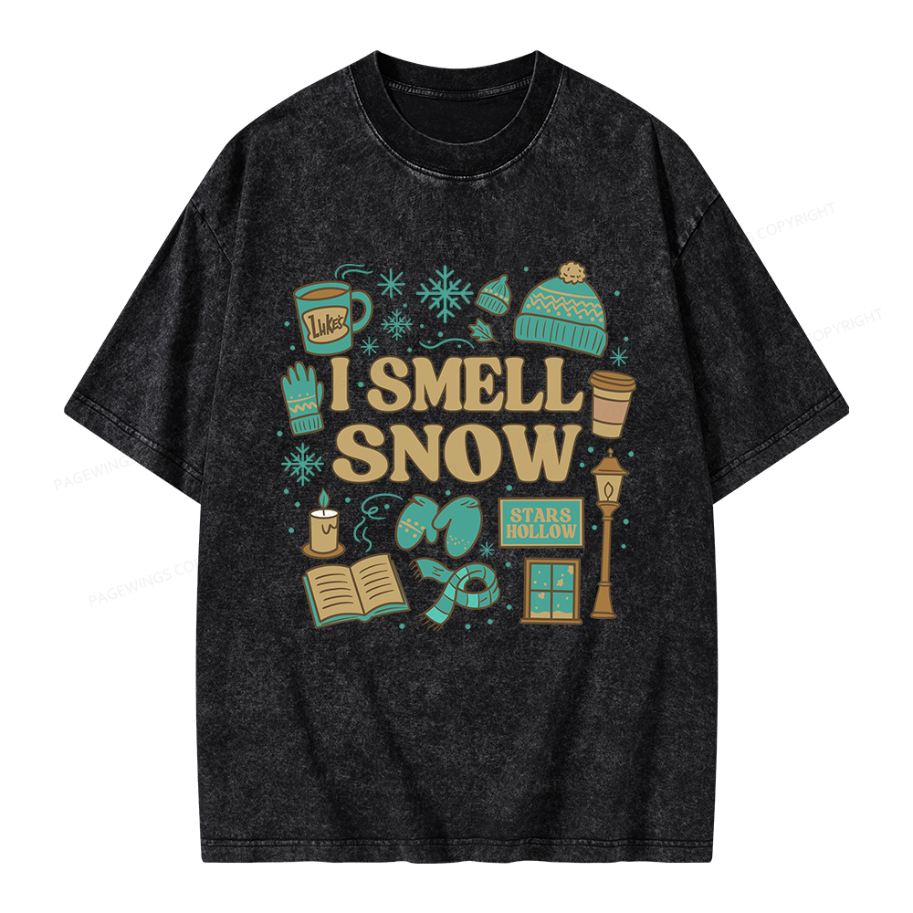 Pagewings I Smell Snow Unisex Washed T-shirt