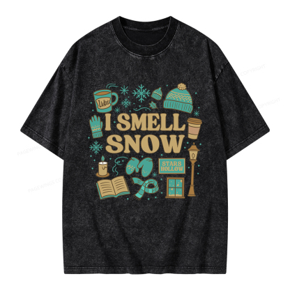 Pagewings I Smell Snow Unisex Washed T-shirt