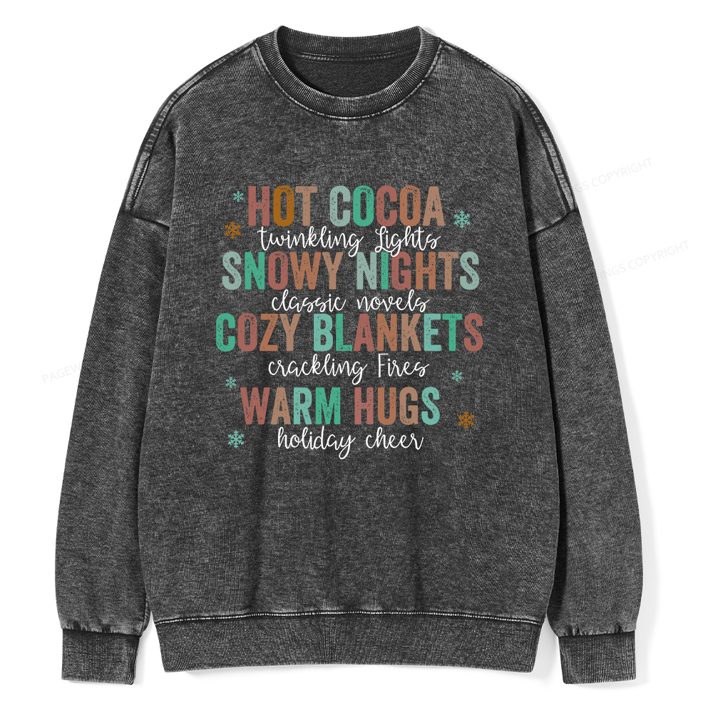 Pagewings Cozy Season Classic Novels Unisex Washed Sweatshirt
