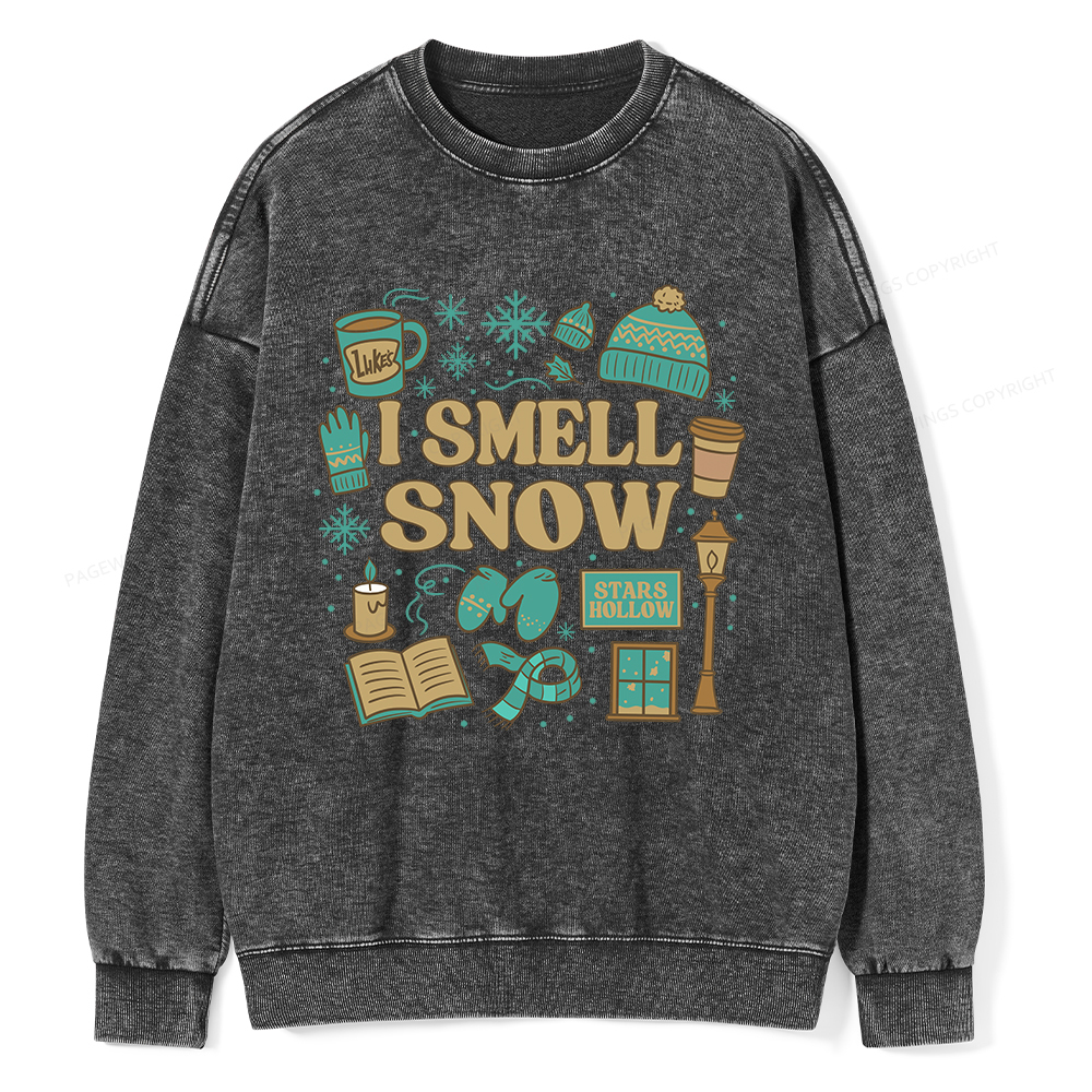 Pagewings I Smell Snow Unisex Washed Sweatshirt