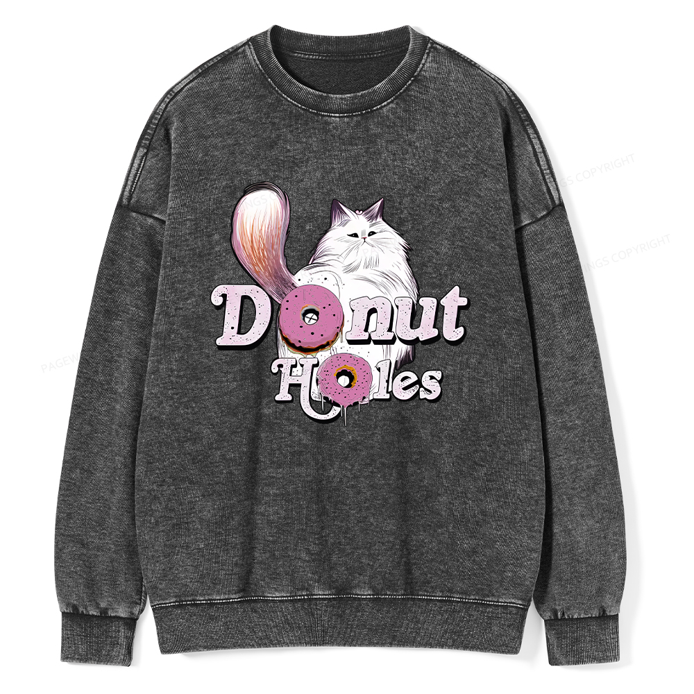 Pagewings Donut Cat Bookish Unisex Washed Sweatshirt
