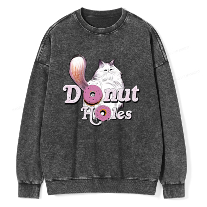 Pagewings Donut Cat Bookish Unisex Washed Sweatshirt