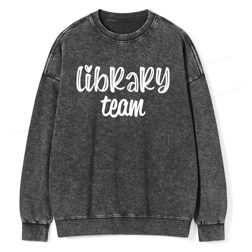 Pagewings Library team Shirt Unisex Washed Sweatshirt