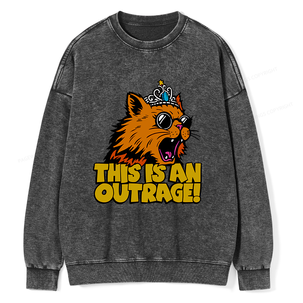Pagewings This is an Outrage Unisex Washed Sweatshirt