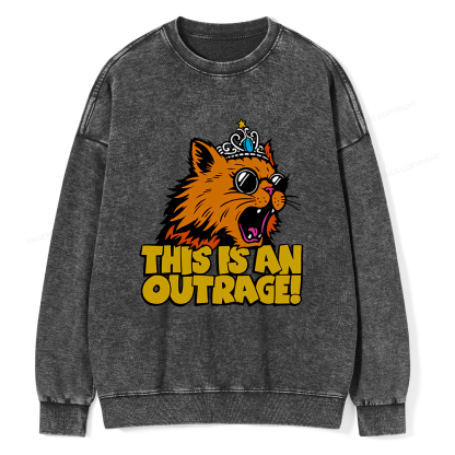 Pagewings This is an Outrage Unisex Washed Sweatshirt