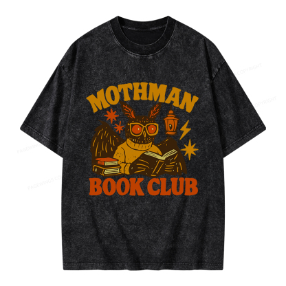 Pagewings Mothman Book Club Unisex Washed T-shirt
