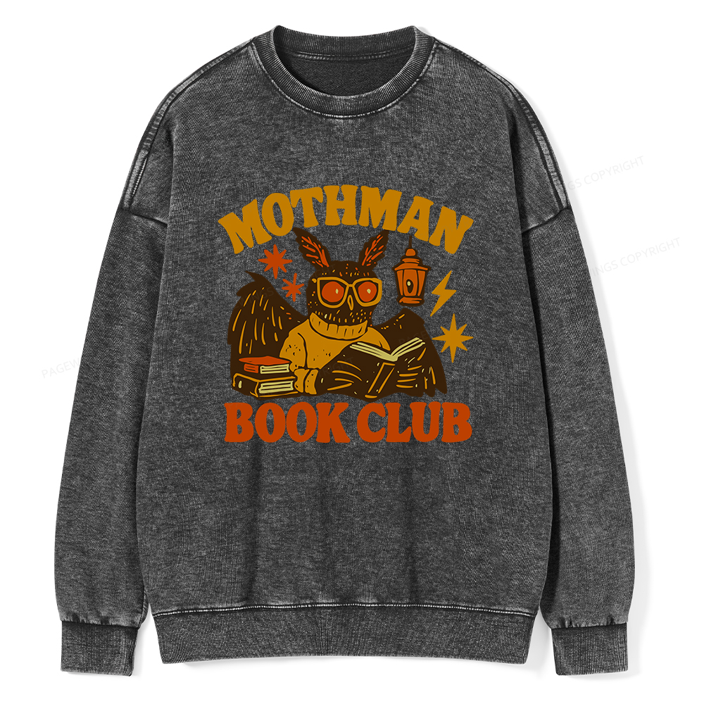 Pagewings Mothman Book Club Unisex Washed Sweatshirt