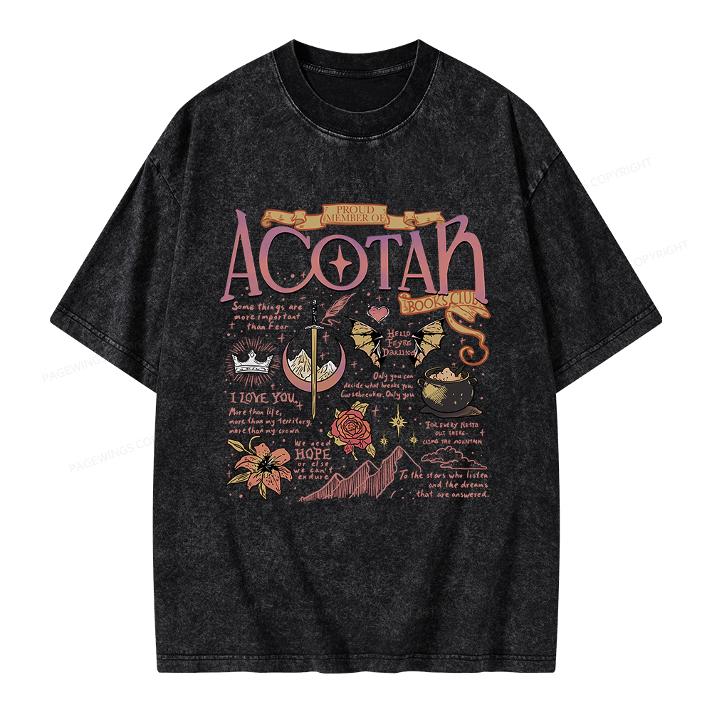 Pagewings Fantasy Book Unisex Washed T-shirt