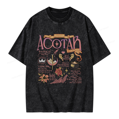 Pagewings Fantasy Book Unisex Washed T-shirt