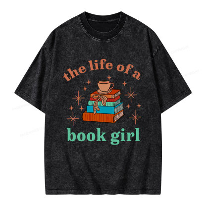 Pagewings The Life of a Book Girl Unisex Washed T-shirt