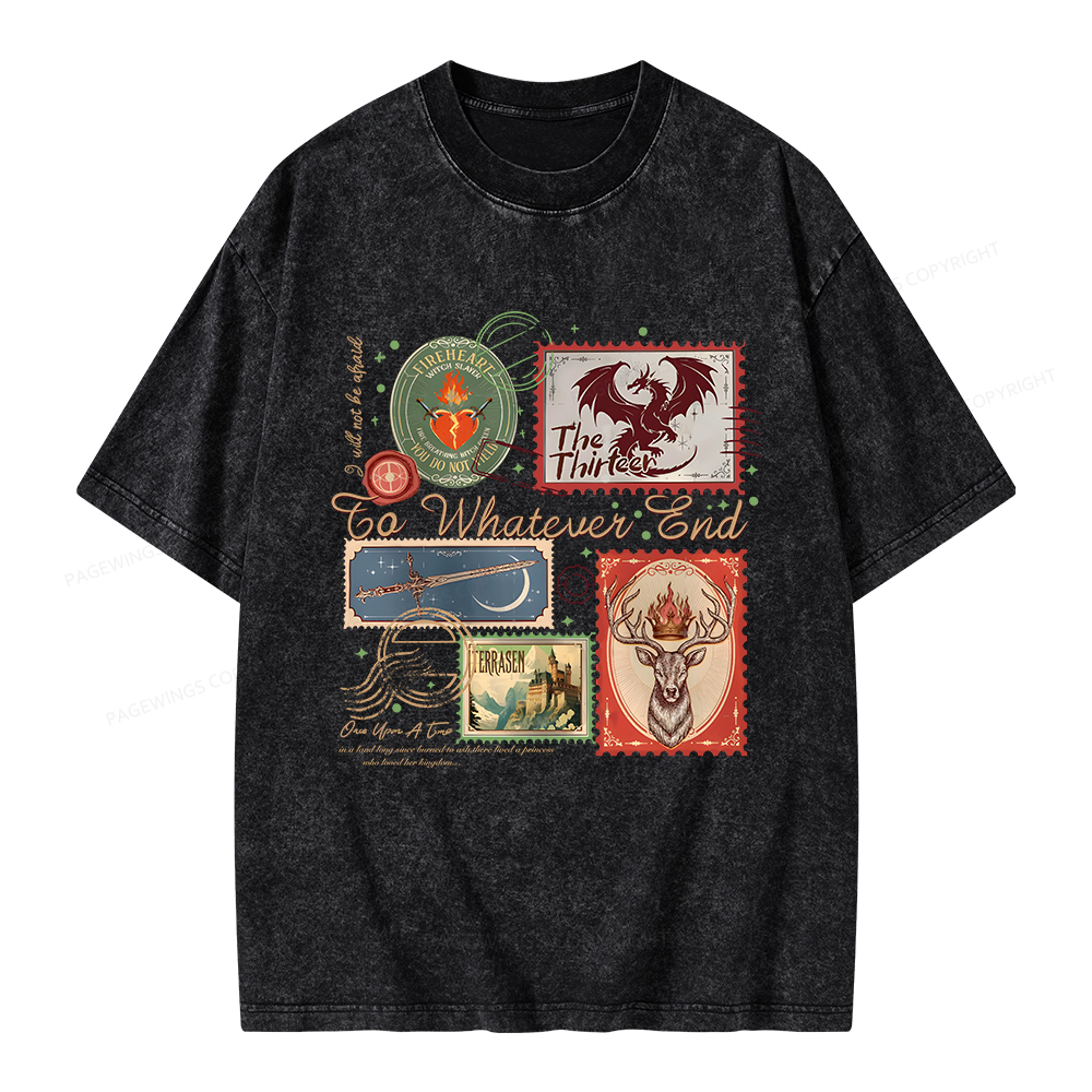 Pagewings Book Lover Stamps Unisex Washed T-shirt