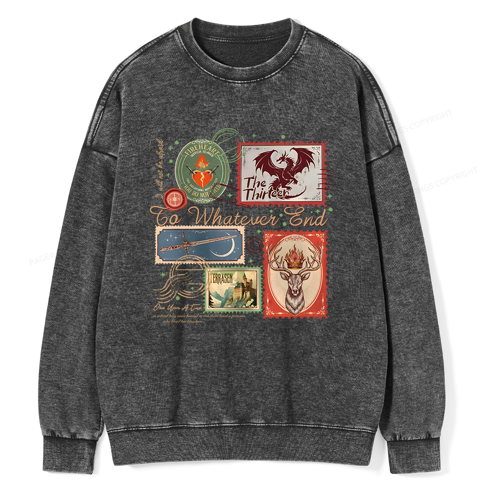 Pagewings Book Lover Stamps Unisex Washed Sweatshirt