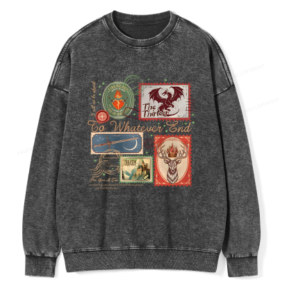 Pagewings Book Lover Stamps Unisex Washed Sweatshirt