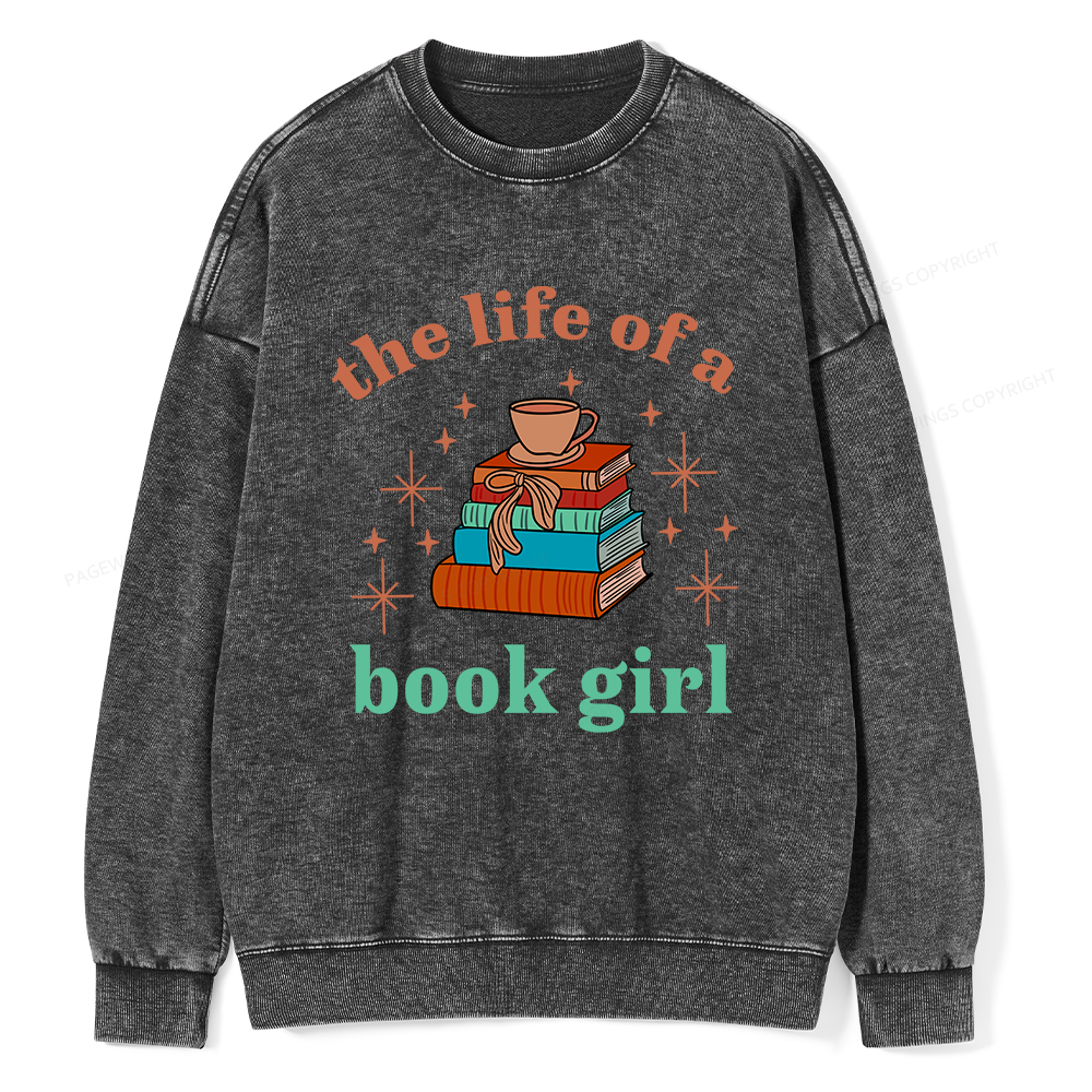 Pagewings The Life of a Book Girl Unisex Washed Sweatshirt