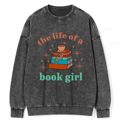 Pagewings The Life of a Book Girl Unisex Washed Sweatshirt