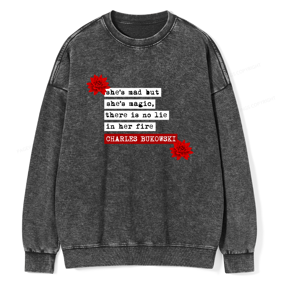 Pagewings She's Mad But Magic Unisex Washed Sweatshirt