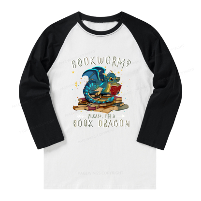 Pagewings Dragon Book Long Sleeve Raglan T-shirt