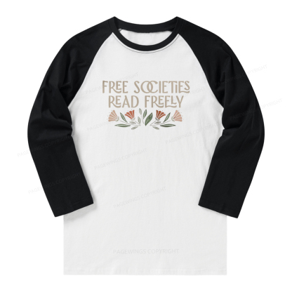 Pagewings Read Freely Long Sleeve Raglan T-shirt