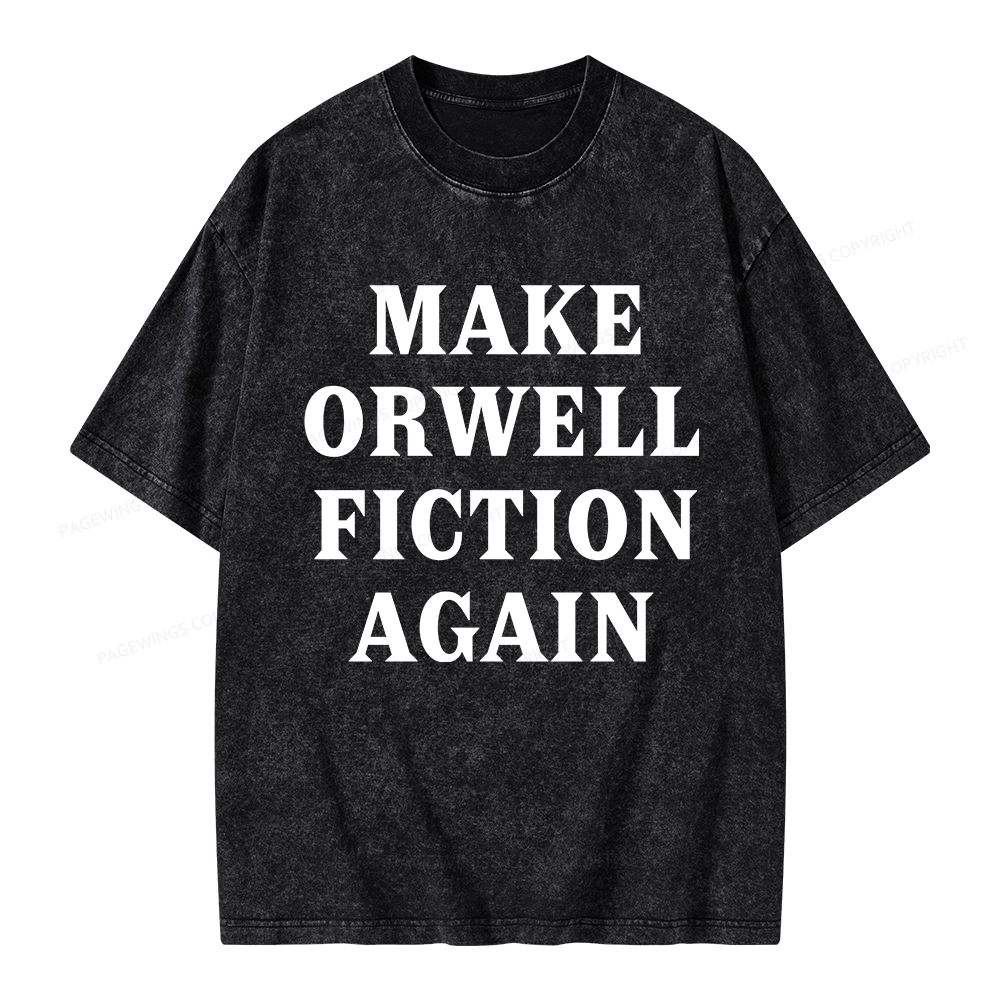 Pagewings Make Orwell Fiction Again Unisex Washed T-shirt