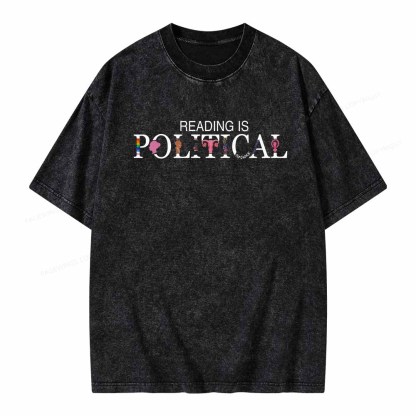 Pagewings Reading is Political Comfort Colors Fantasy Unisex Washed T-shirt