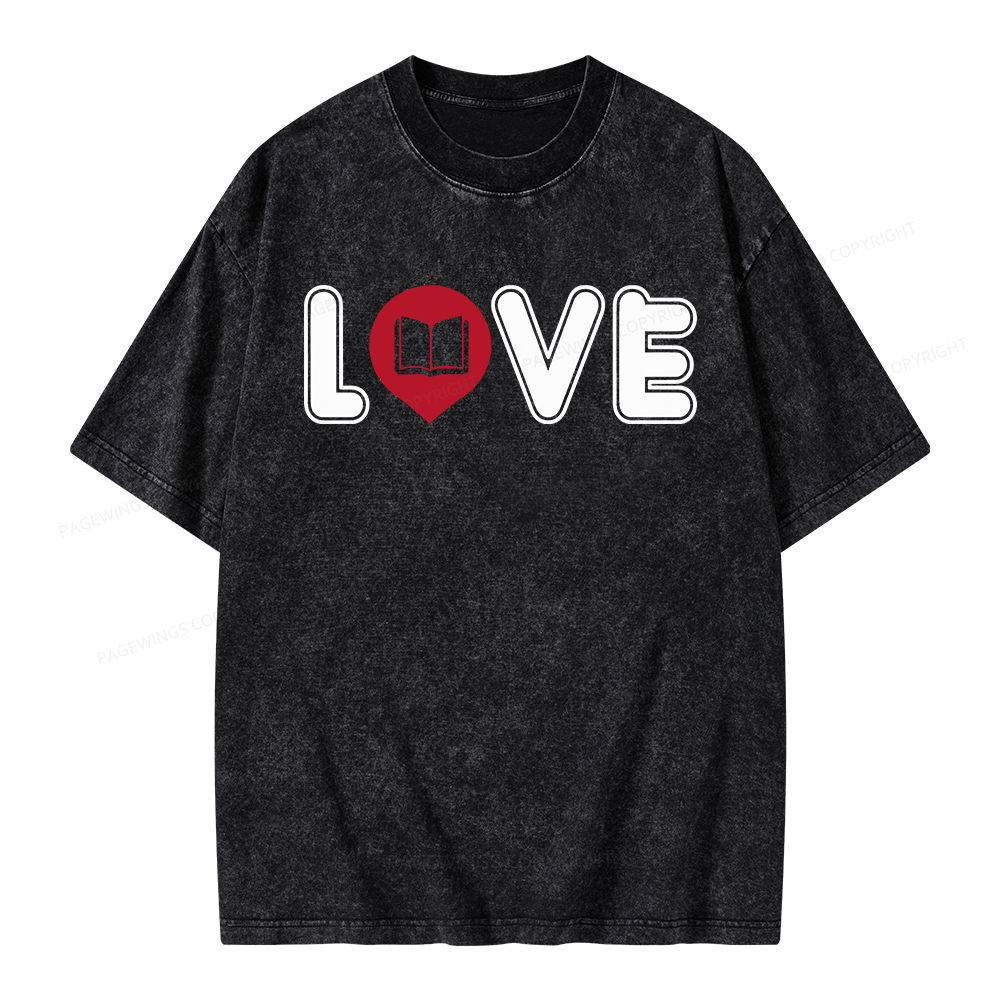 Pagewings Book Love Unisex Washed T-shirt