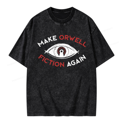 Pagewings Make Orwell Fiction Again Unisex Washed T-shirt