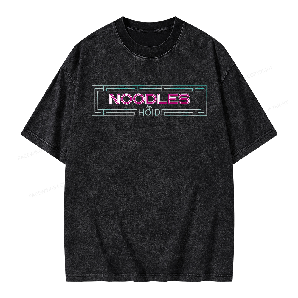 Pagewings Fantasy Book Noodles Unisex Washed T-shirt