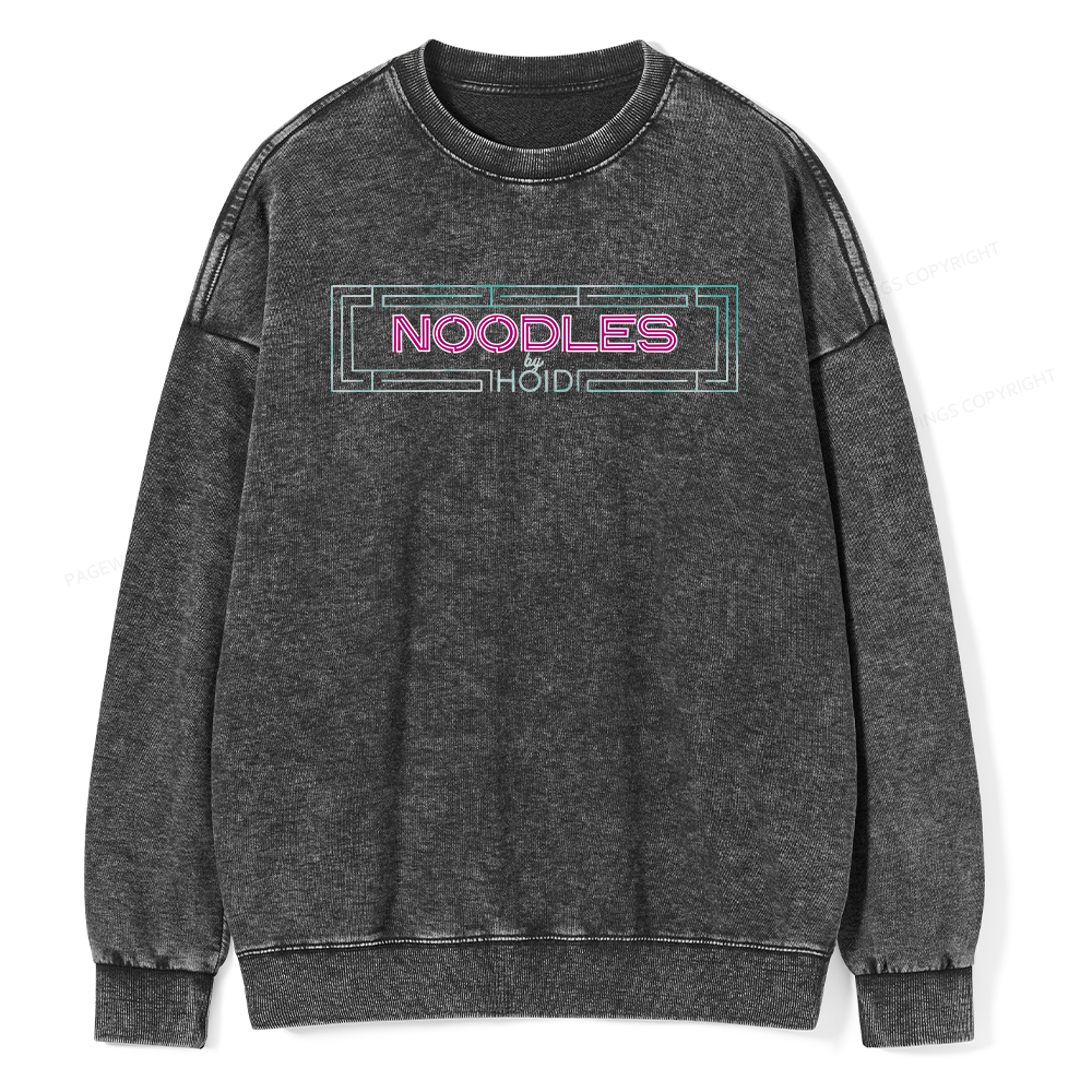 Pagewings Fantasy Book Noodles Unisex Washed Sweatshirt