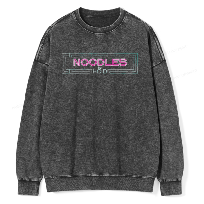 Pagewings Fantasy Book Noodles Unisex Washed Sweatshirt