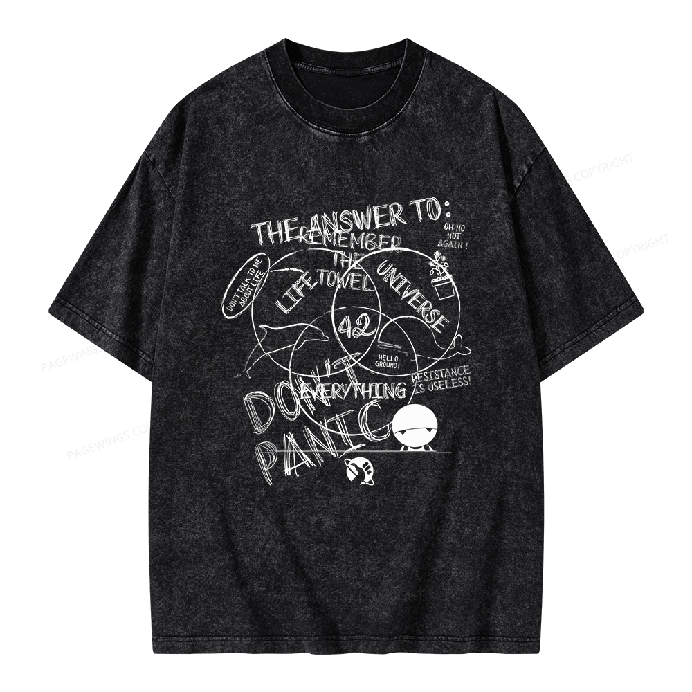 Pagewings The Answer Is 42 Unisex Washed T-shirt