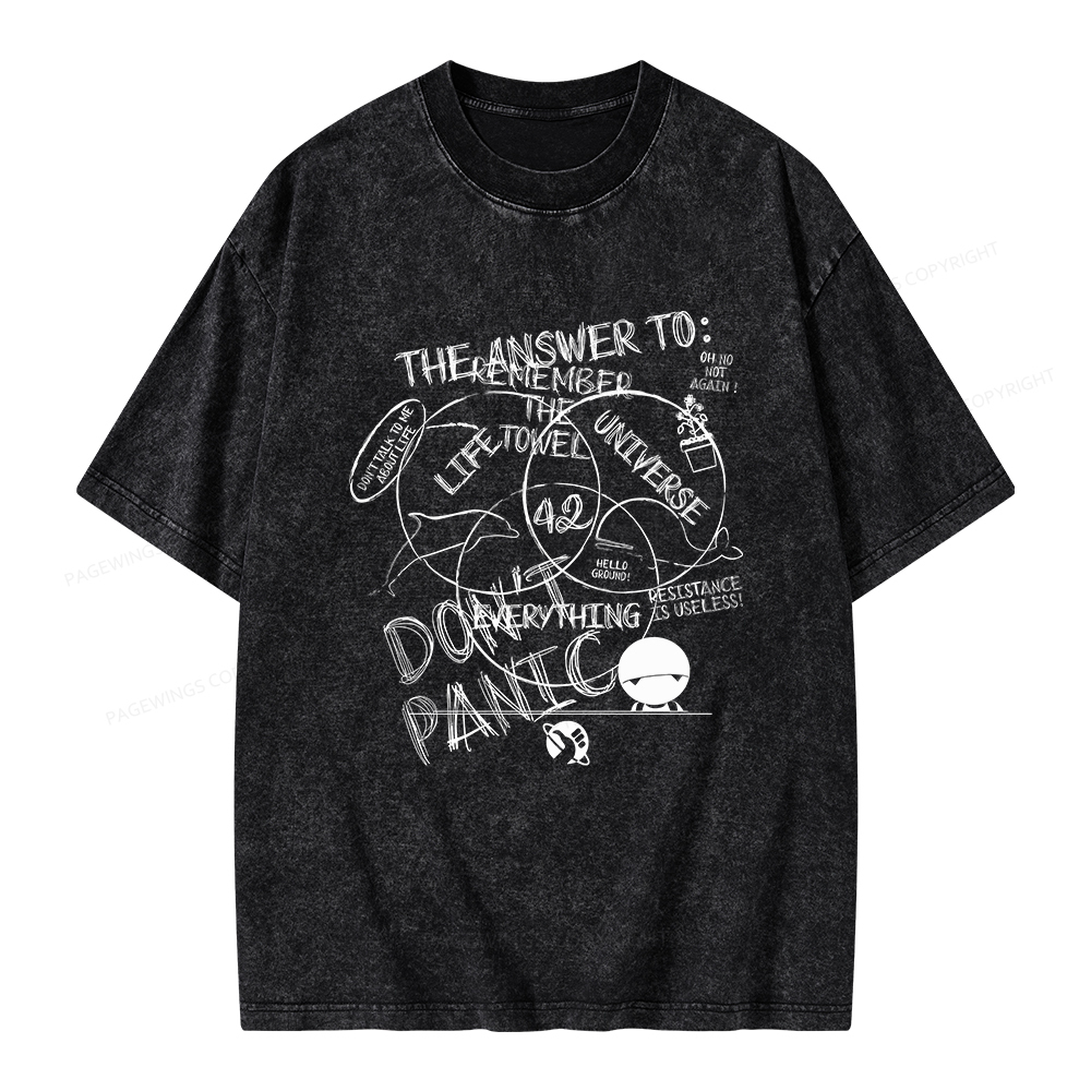 Pagewings The Answer Is 42 Unisex Washed T-shirt
