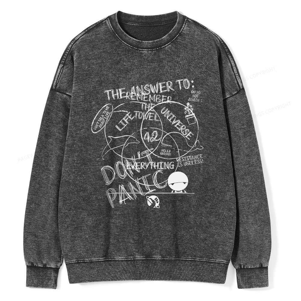 Pagewings The Answer Is 42 Unisex Washed Sweatshirt