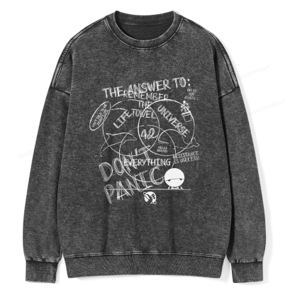 Pagewings The Answer Is 42 Unisex Washed Sweatshirt