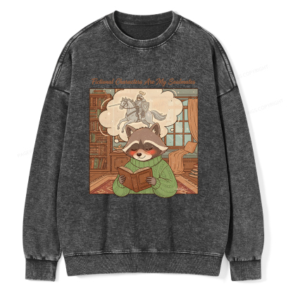 Pagewings Fictional Characters Are My Soulmates Unisex Washed Sweatshirt