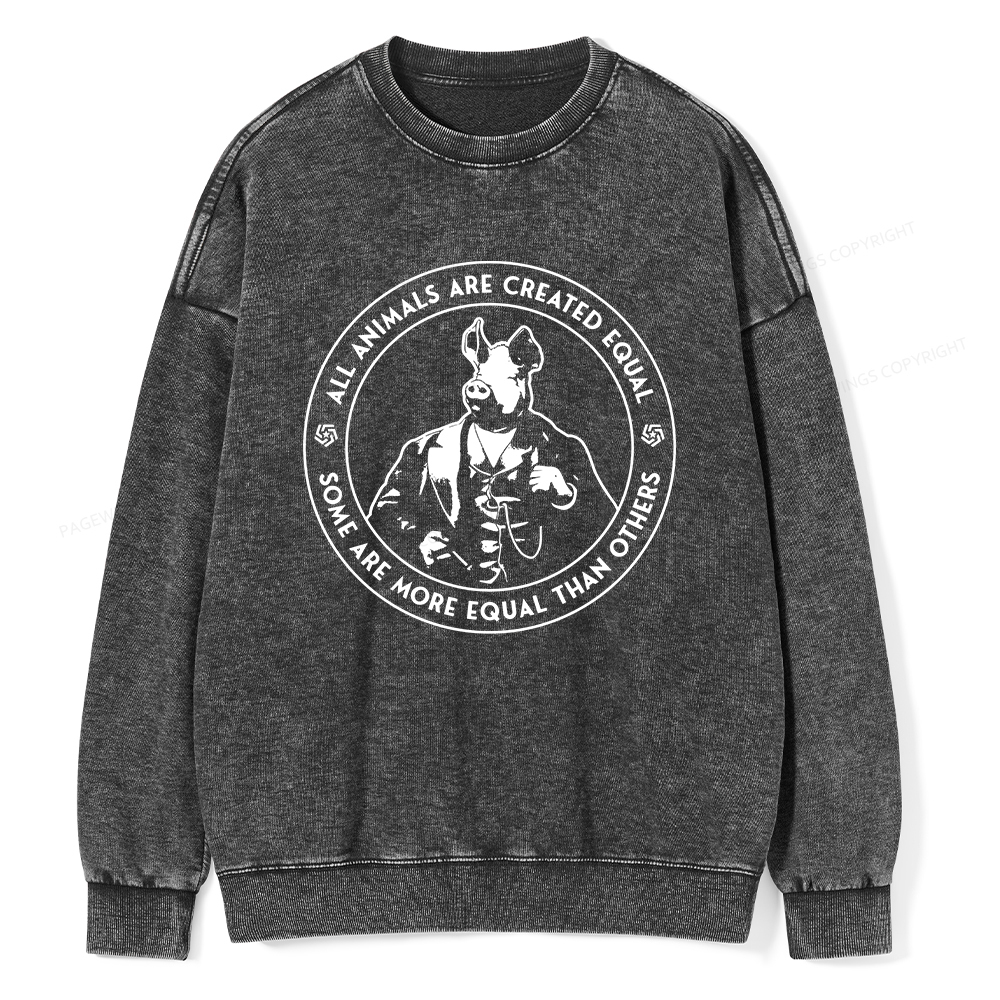Pagewings Some Are More Equal Unisex Washed Sweatshirt