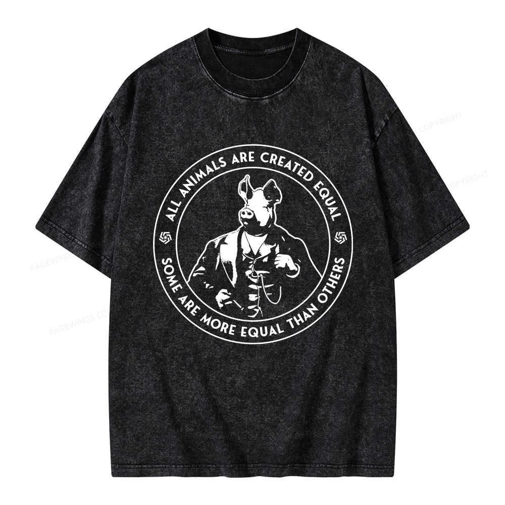 Pagewings Some Are More Equal Unisex Washed T-shirt
