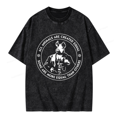 Pagewings Some Are More Equal Unisex Washed T-shirt