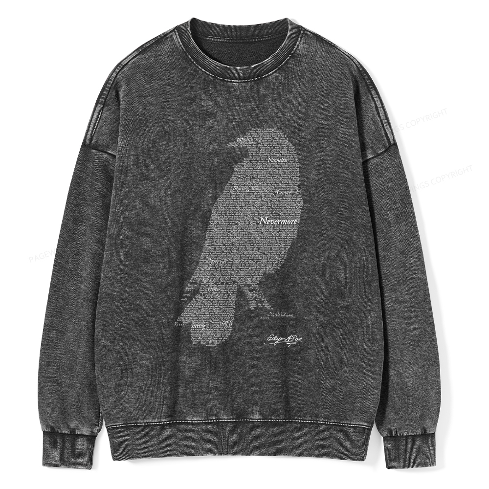 Pagewings The Raven Unisex Washed Sweatshirt