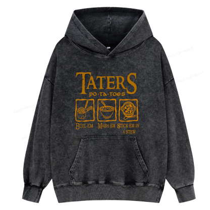 Pagewings Taters PoTaToes Unisex Washed Hoodie