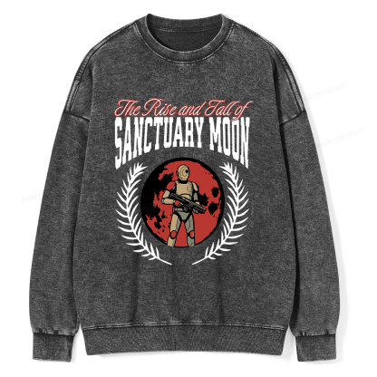 Pagewings The Rise and Fall of Sanctuary Moon Unisex Washed Sweatshirt